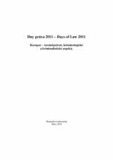 Obálka pro Dny práva 2011. Korupce – trestněprávní, kriminologické a kriminalistické aspekty