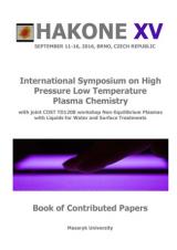 Obálka pro Hakone XV: International Symposium on High Pressure Low Temperature Plasma Chemistrywith joint COST TD1208 workshop Non-Equilibrium Plasmas with Liquids for Water and Surface Treatment. Book of Contributed Papers